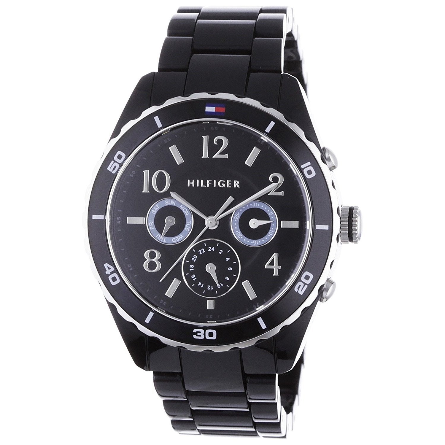 Tommy Hilfiger Women s 1781084 Multi Function Black Plastic Watch