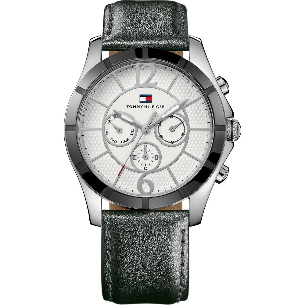 Tommy Hilfiger Men&#39;s 1781144 Chronograph Black Leather Watch