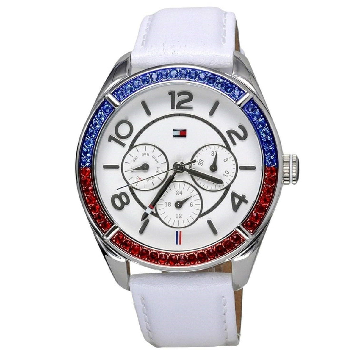 Tommy Hilfiger Women&#39;s 1781269 Gracie Multi-Function Crystal White Leather Watch