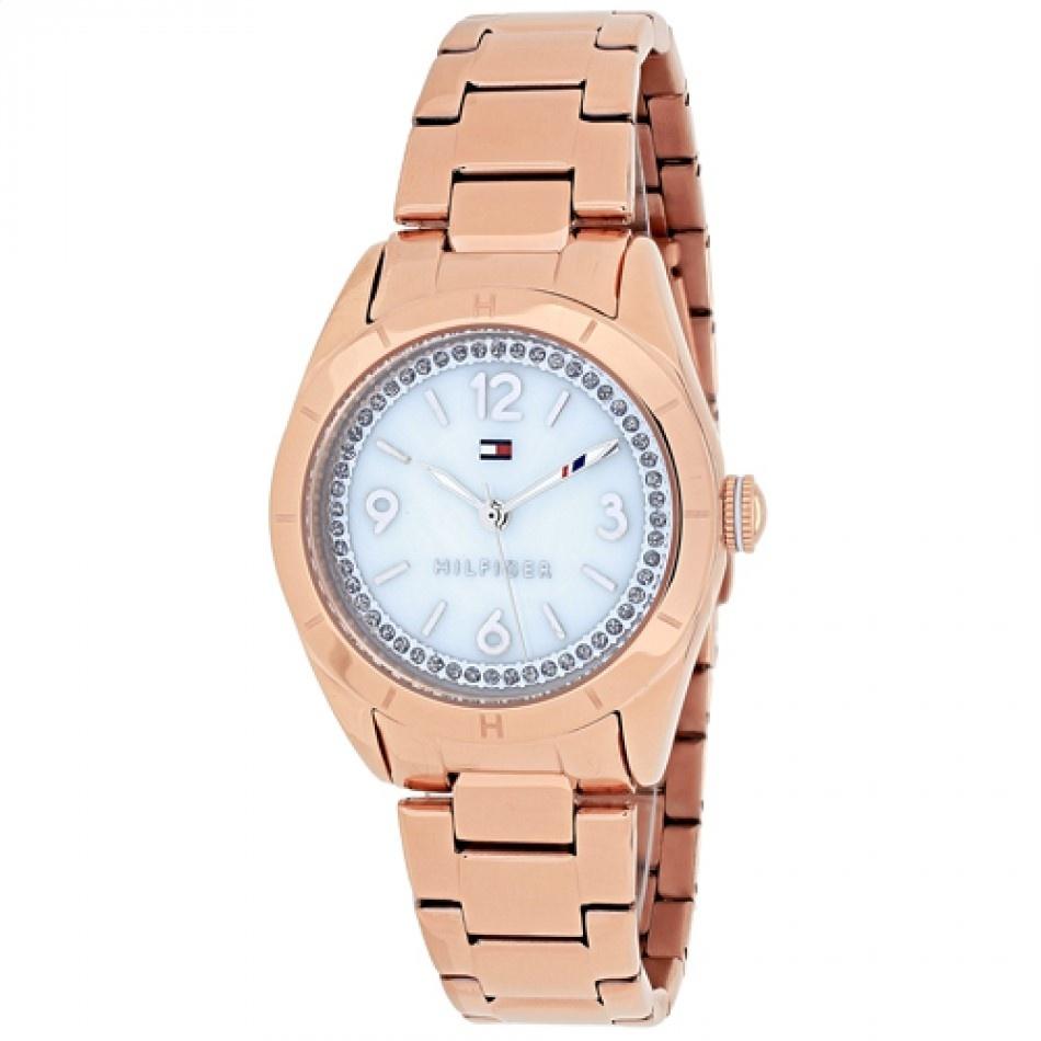 Tommy Hilfiger Women&#39;s 1781553 Hadley Crystal Rose-Tone Stainless Steel Watch