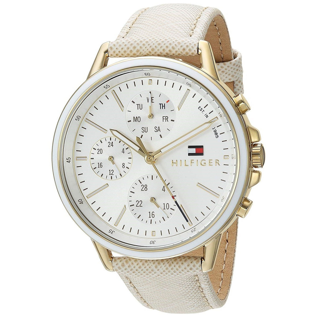 Tommy Hilfiger Women's 1781790 Casual Sport Chronograph Nude Leather Watch
