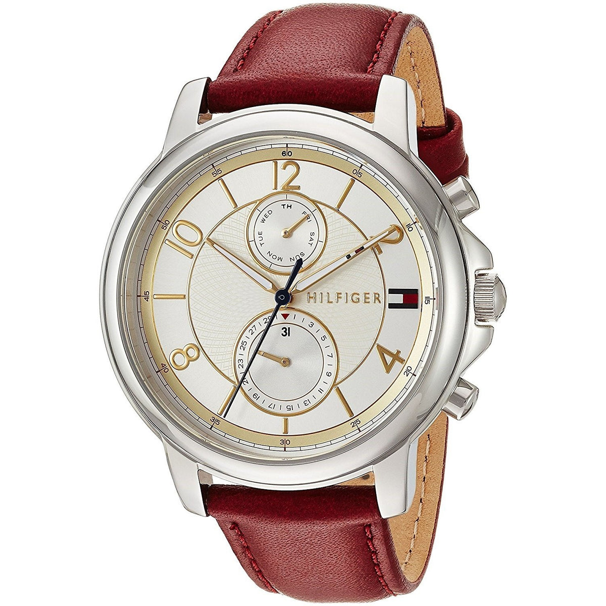 Tommy Hilfiger Women&#39;s 1781816 Claudia Multi-Function Red Leather Watch