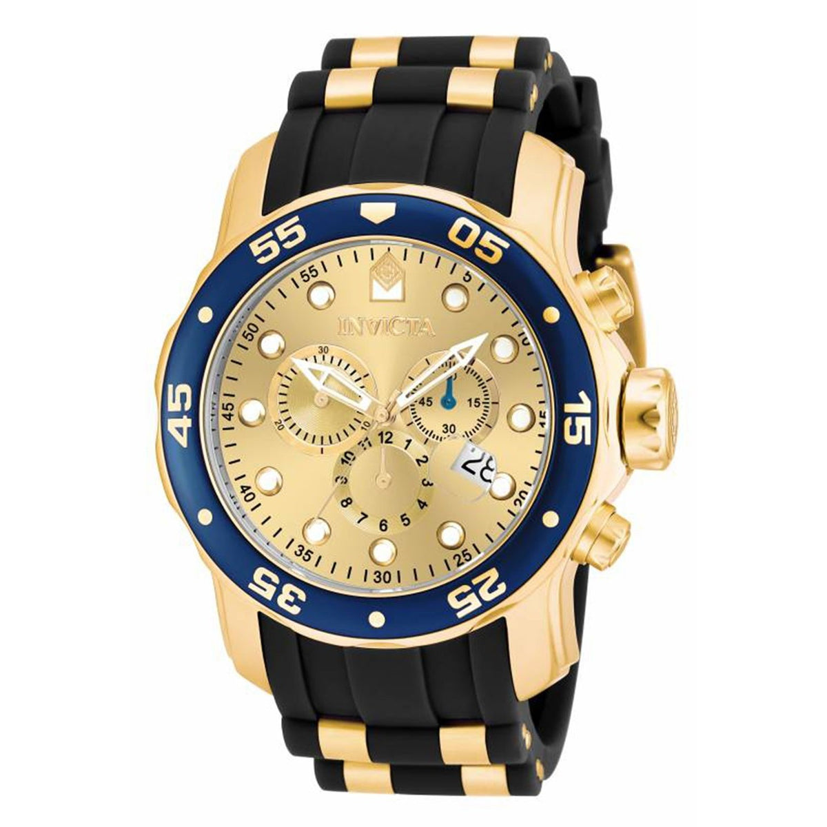 Invicta Men&#39;s 17881 Pro Diver Scuba Black and Gold-Tone Polyurethane Watch