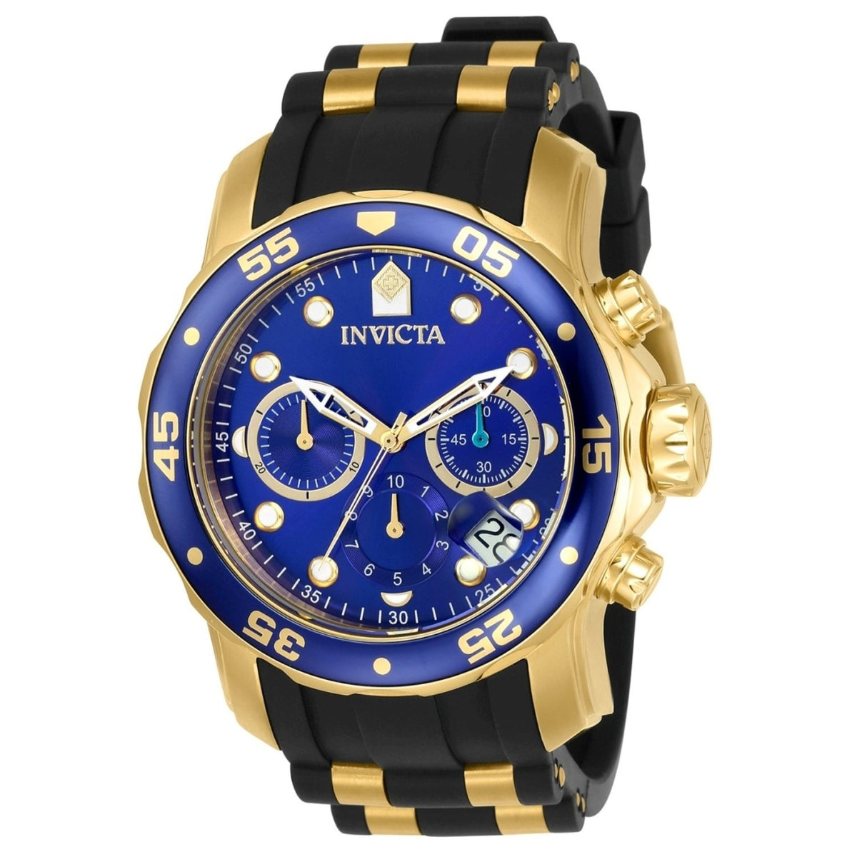 Invicta Men&#39;s 17882 Pro Diver Scuba Multi-Function Black and Gold-tone Polyurethane Watch