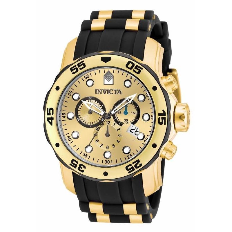 Invicta Men&#39;s 17885 Pro Diver Scuba Black and Gold-Tone Polyurethane Watch
