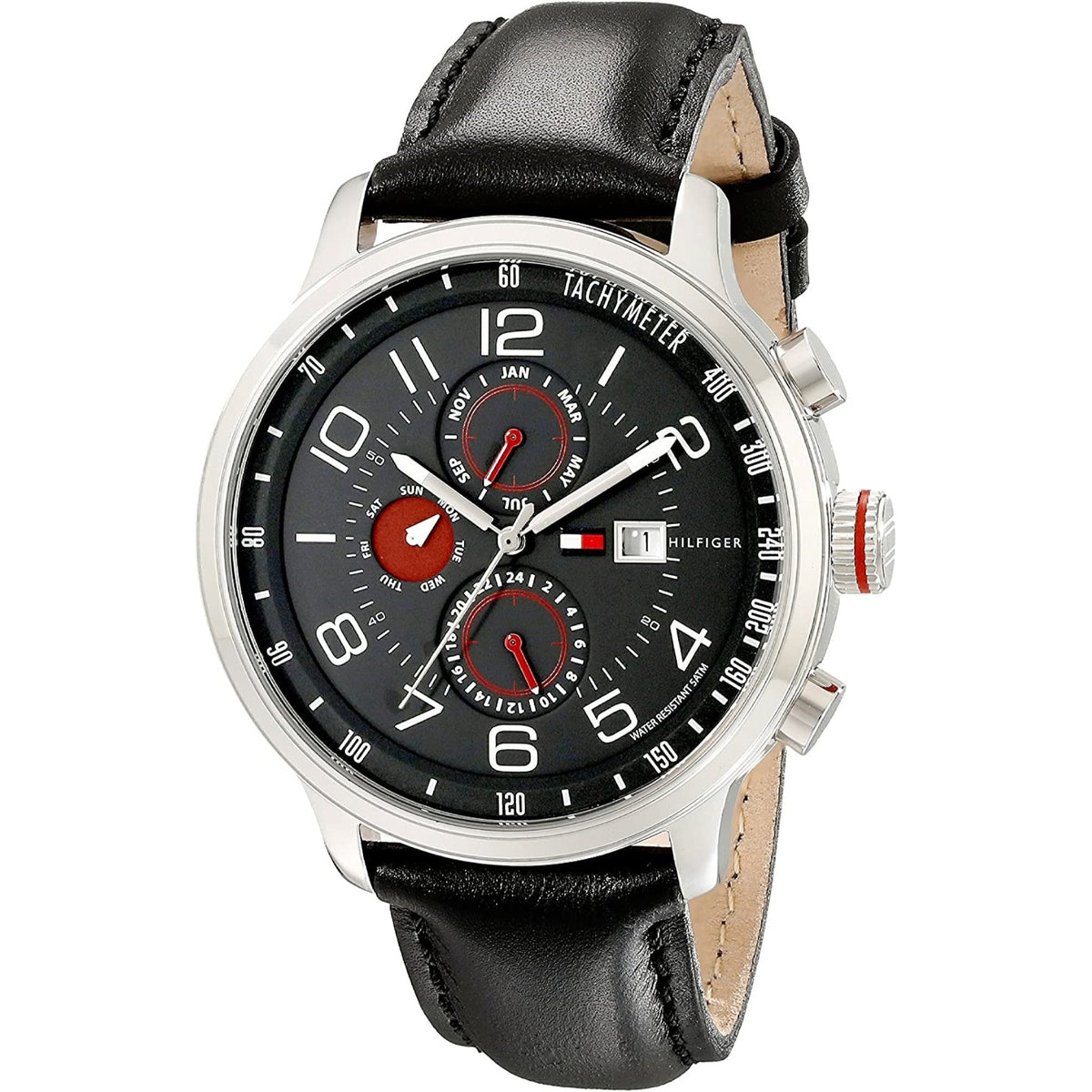 Tommy Hilfiger Men&#39;s 1790859 Classic Black Leather Watch