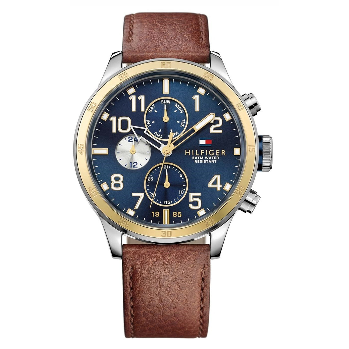 Tommy Hilfiger Men's 1791137 Cool Sport Brown Leather Watch