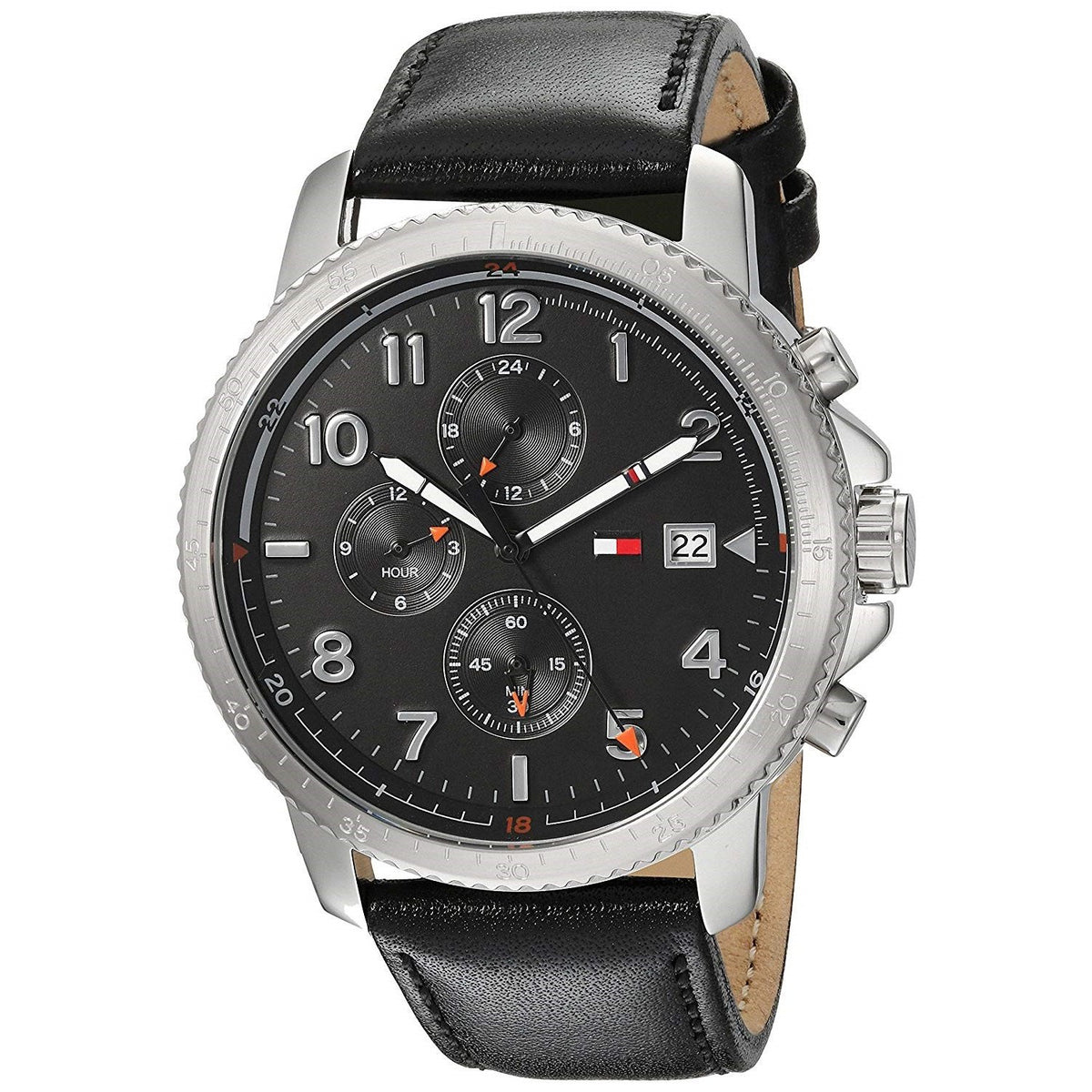 Tommy Hilfiger Men&#39;s 1791364 Casual Chronograph Black Leather Watch