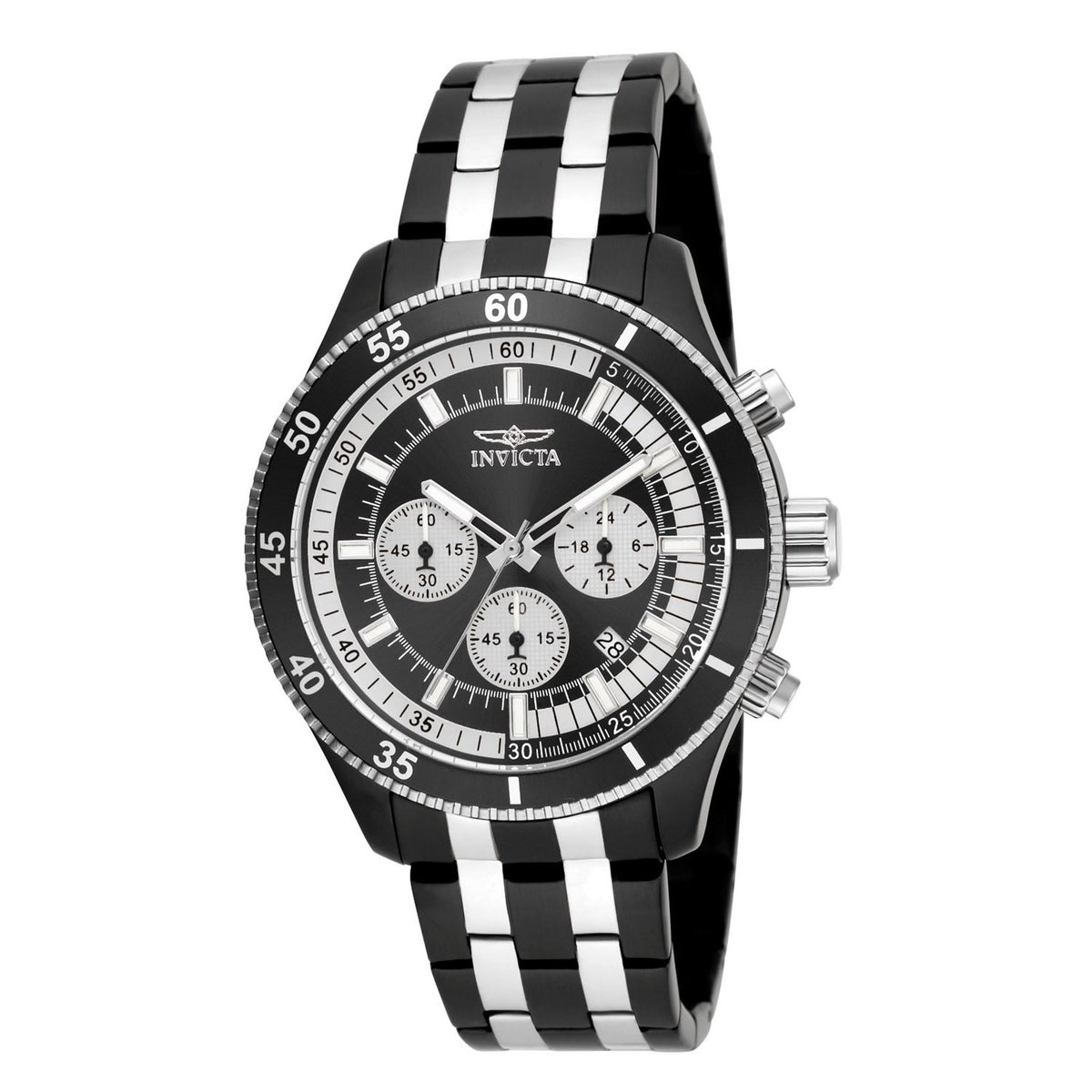 Invicta Men's 18055 Specialty Black and Silver Stainless Steel Watch