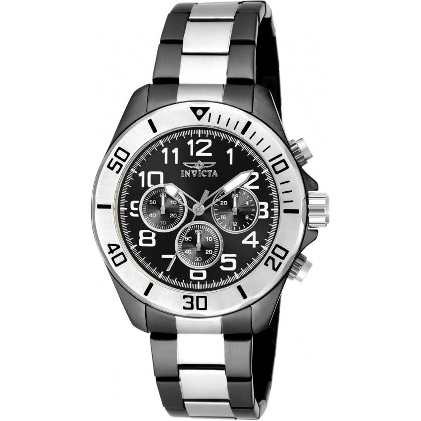 Invicta Men's 18222 Pro Diver Black and Silver Inserts Stainless Steel Watch