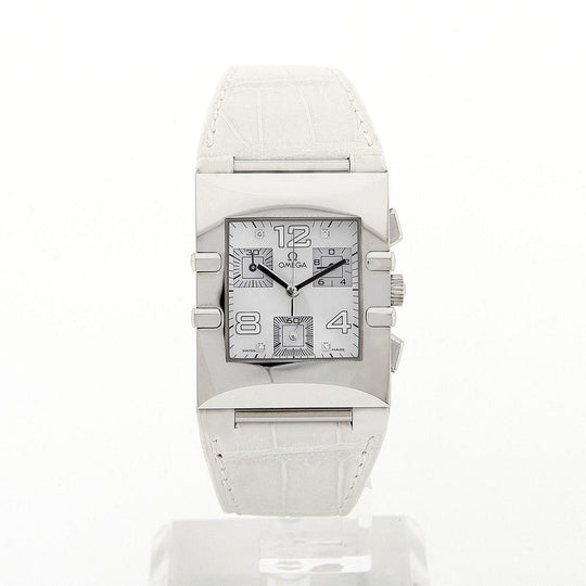 Omega Women's 1841.75.36 ConstellationÂ Quadra White Leather Watch