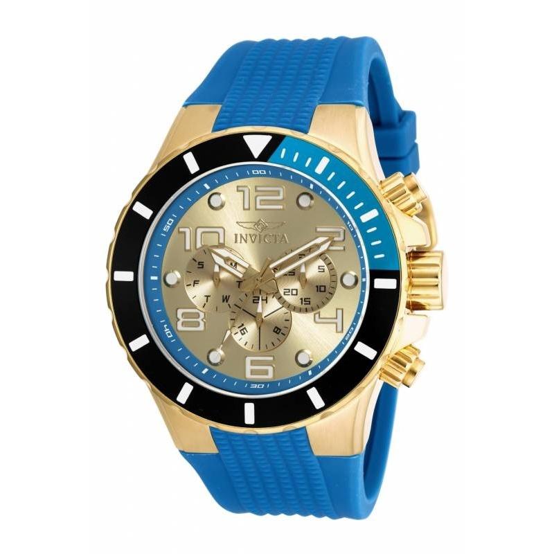 Invicta Men&#39;s 18740 Pro Diver Chronograph  Blue Polyurethane Watch