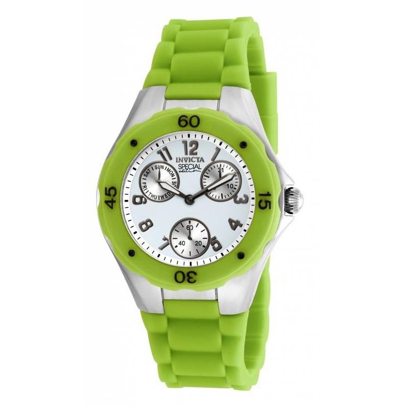 Invicta Women&#39;s 18793 Angel Chronograph Green Silicone Watch
