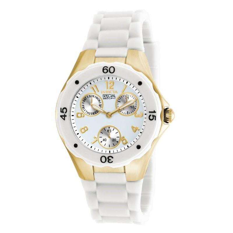 Invicta Women&#39;s 18796 Angel Chronograph White Polyurethane Watch