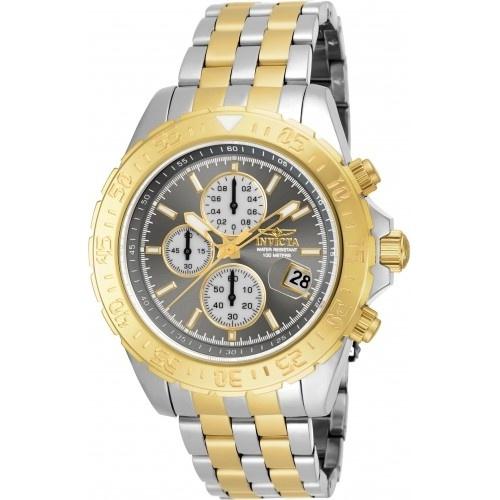 Invicta Men&#39;s 18852 Aviator Multi-Function Gold-tone and Silver Stainless Steel Watch