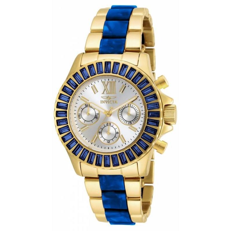 Invicta Women&#39;s 18871 Angel Chronograph  Blue and Gold-Tone Stainless Steel Watch