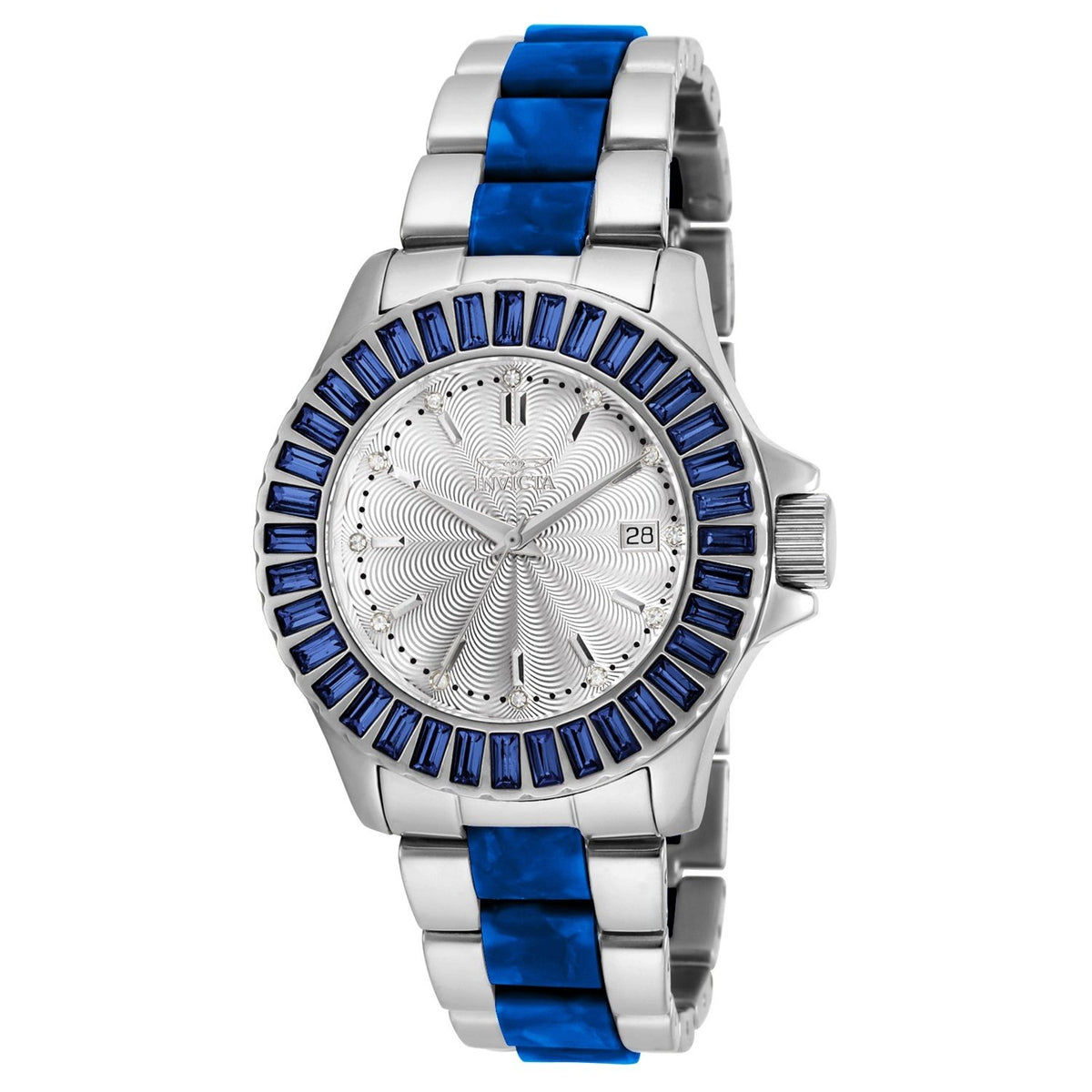 Invicta Women&#39;s 18876 Angel Silver and Blue Inserts Stainless Steel Watch