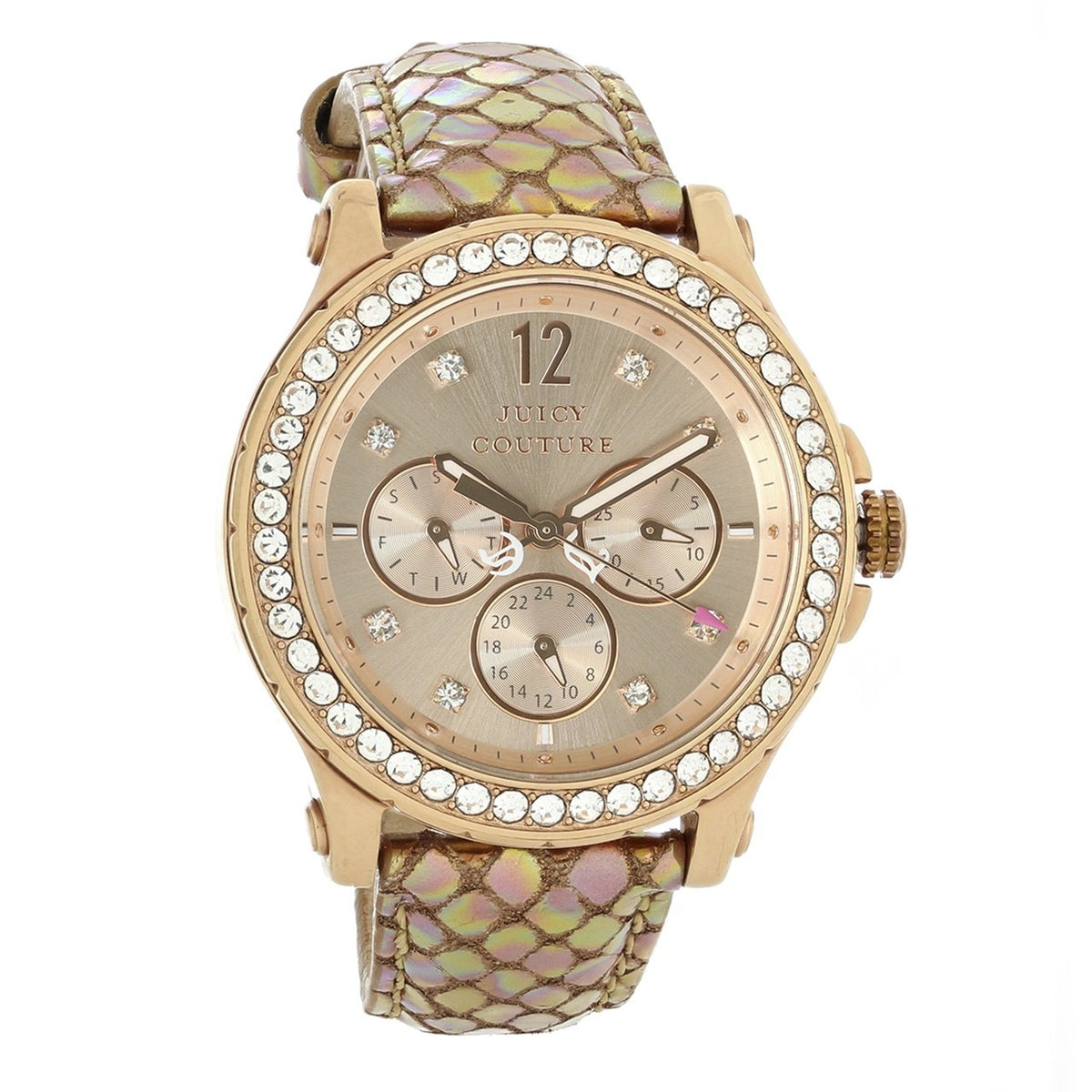 Juicy Couture Women's 1901065 Pedigree Chronograph Rose Gold-Tone Leather Watch