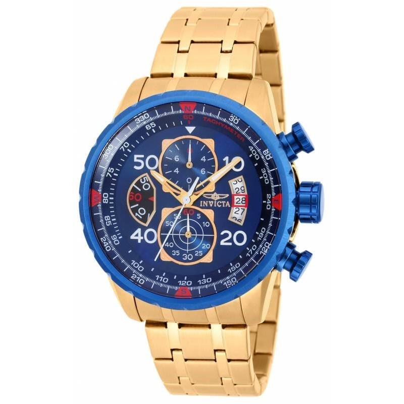 Invicta Men&#39;s 19173 Aviator Chronograph Gold-tone Stainless Steel Watch
