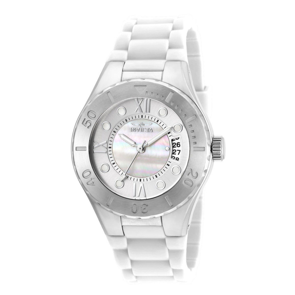 Invicta Women&#39;s 19389 Angel White Silicone Watch