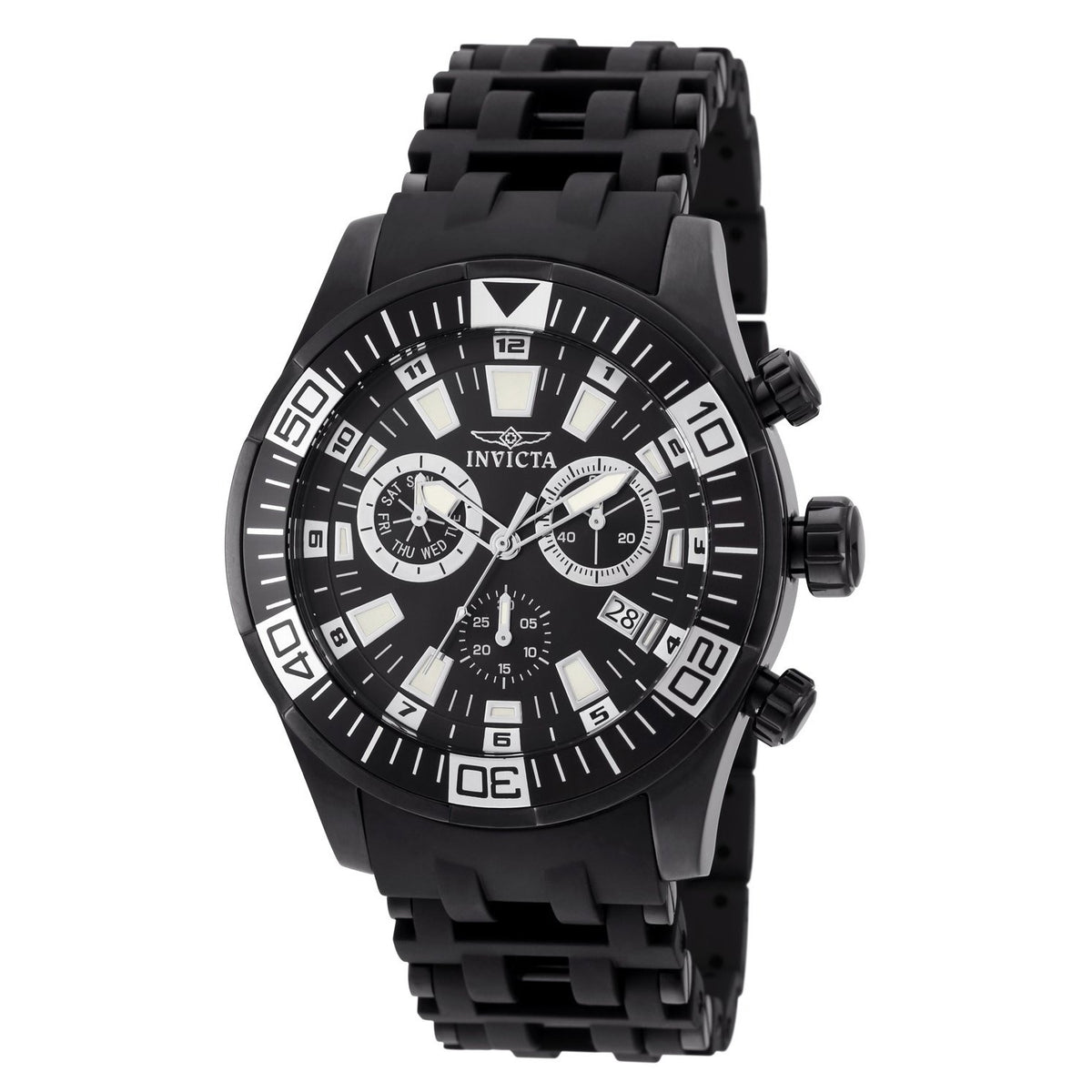 Invicta Men&#39;s 19533 Sea Spider Black and Silver Polyurethane and Stainless Steel Watch