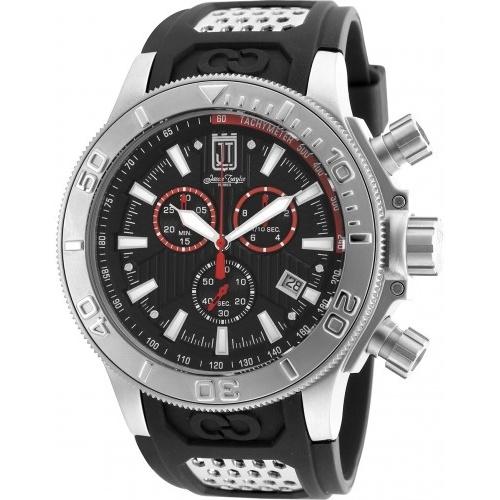 Invicta Men's 19575 Jason Taylor Black and Silver Polyurethane and Stainless Steel Watch