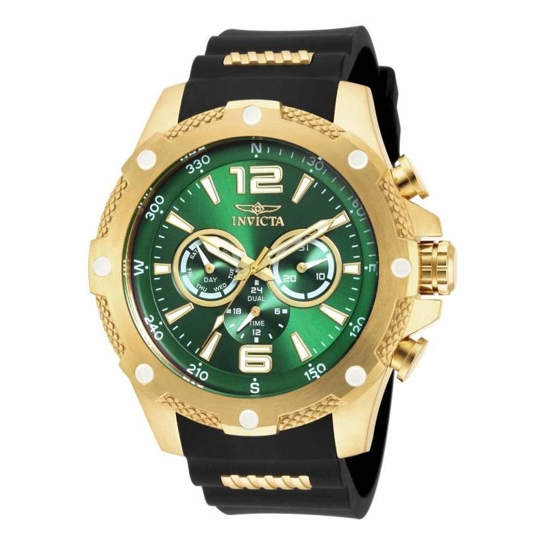 Invicta Men&#39;s 19661 I-Force Black and Gold-Tone Polyurethane and Stainless Steel Watch