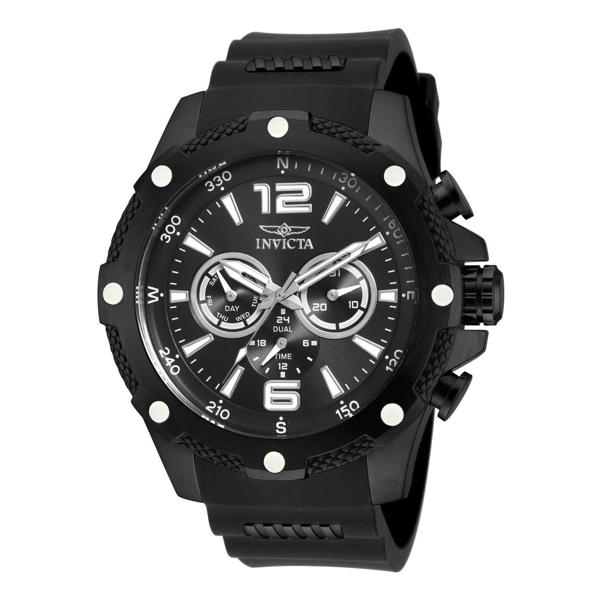 Invicta Men&#39;s 19662 I-Force Chronograph Black Polyurethane and Stainless Steel Watch