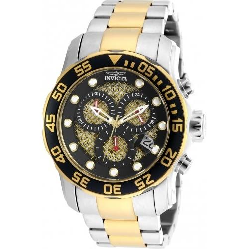 Invicta Men's 19839 Pro Diver Black and Gold-tone Stainless Steel Watch