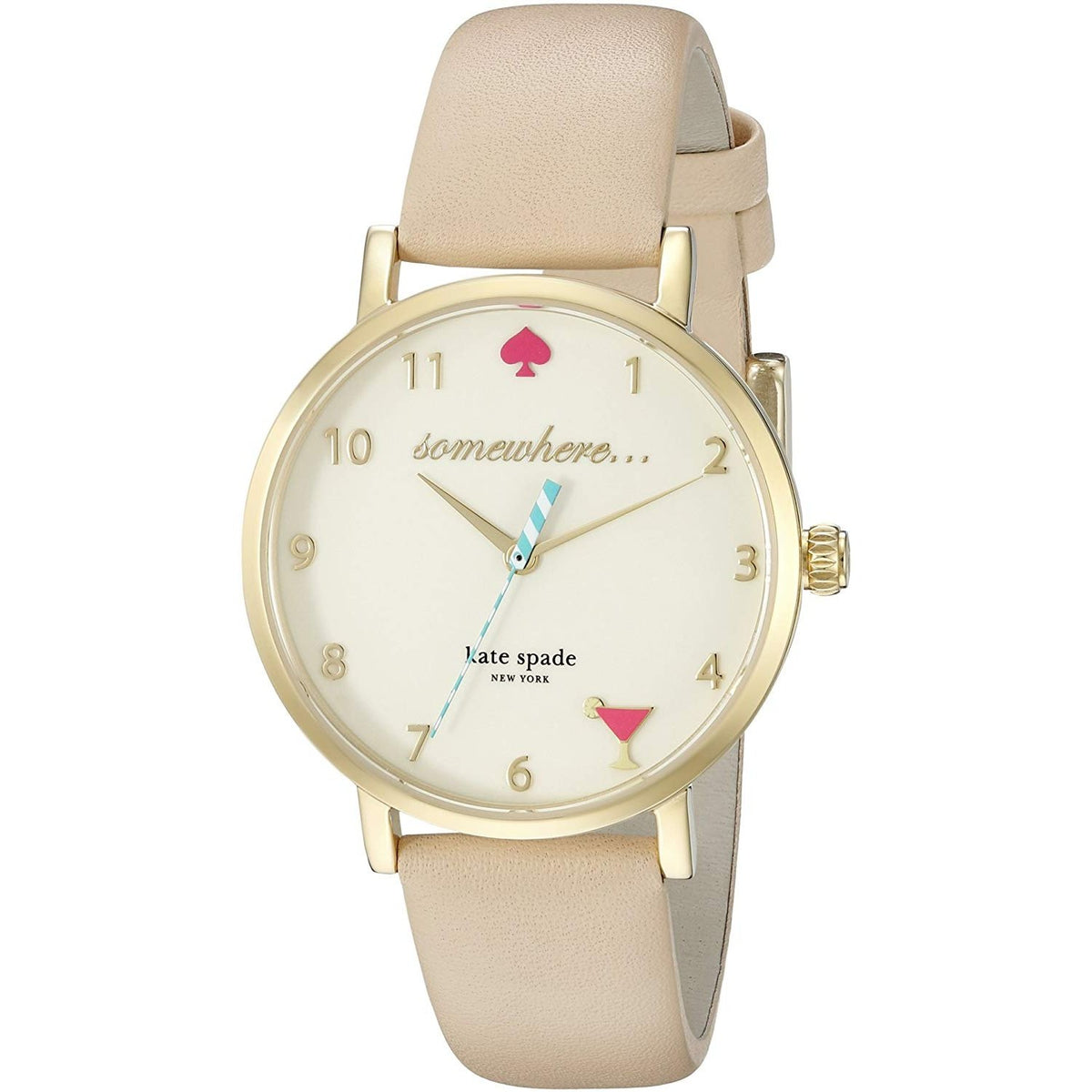 Kate Spade Women's 1YRU0484 Metro Beige Leather Watch