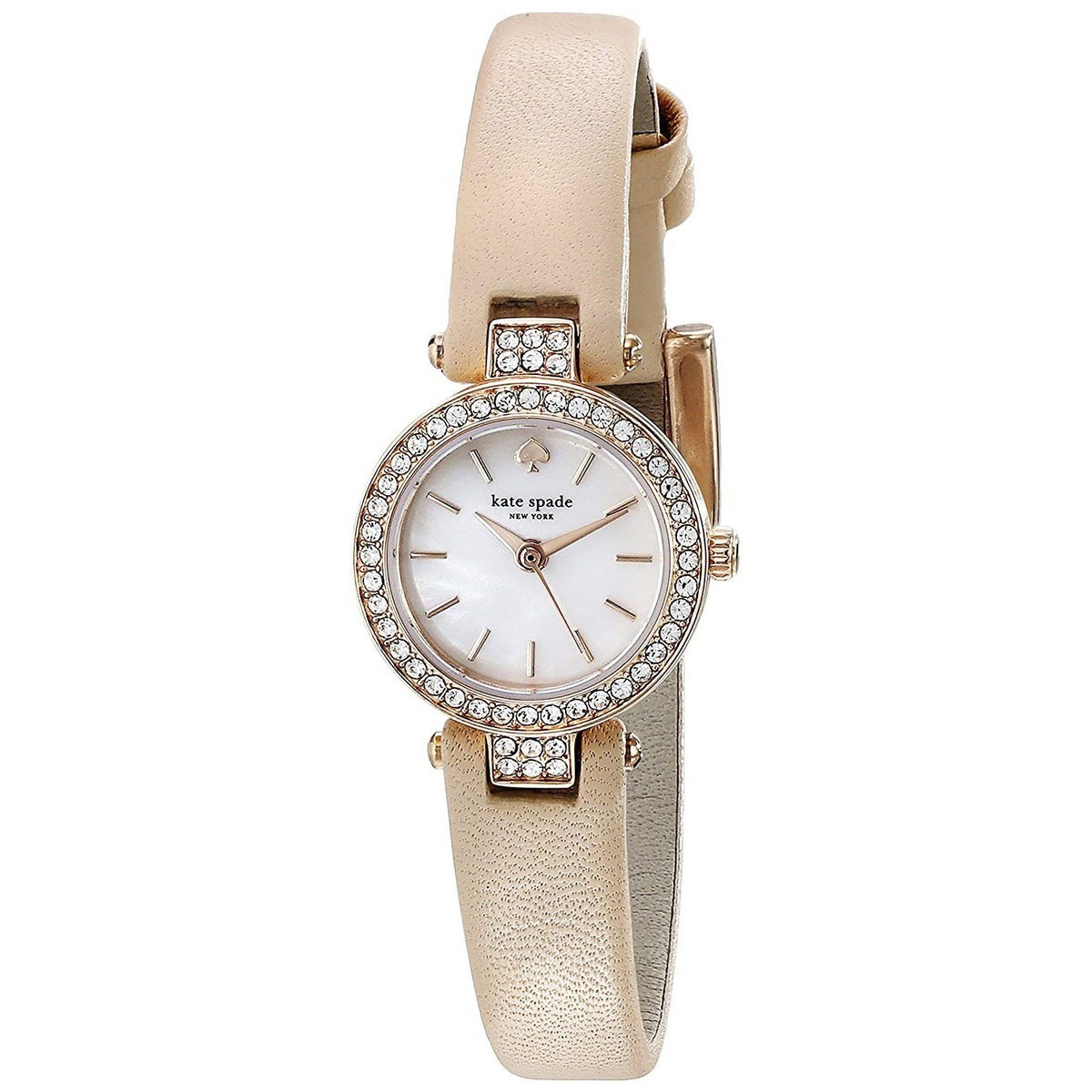 Kate Spade Women's 1YRU0719 Tiny Metro Crystal Beige Leather Watch