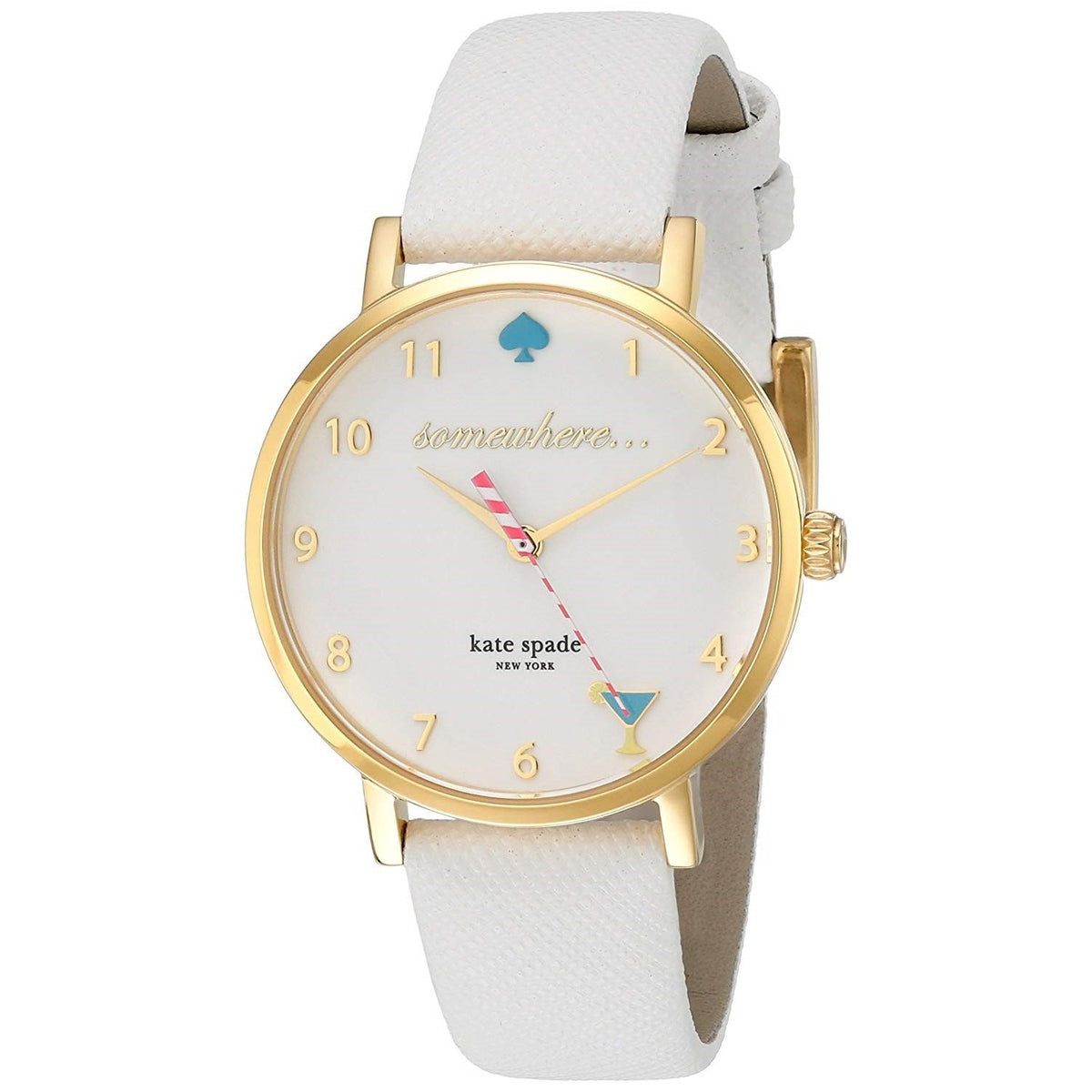 Kate Spade Women's 1YRU0765 White 5 O'Clock Metro White Leather Watch