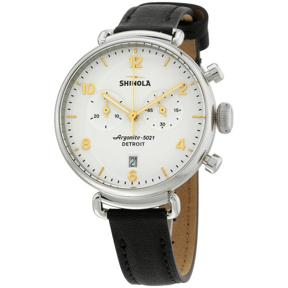 Shinola Women's 20001930 The Canfield Chronograph Black Leather Watch