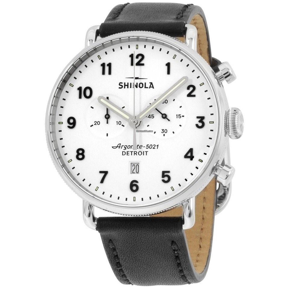 Shinola Men's 20001941 The Canfield Chrono Chronograph Black Leather Watch