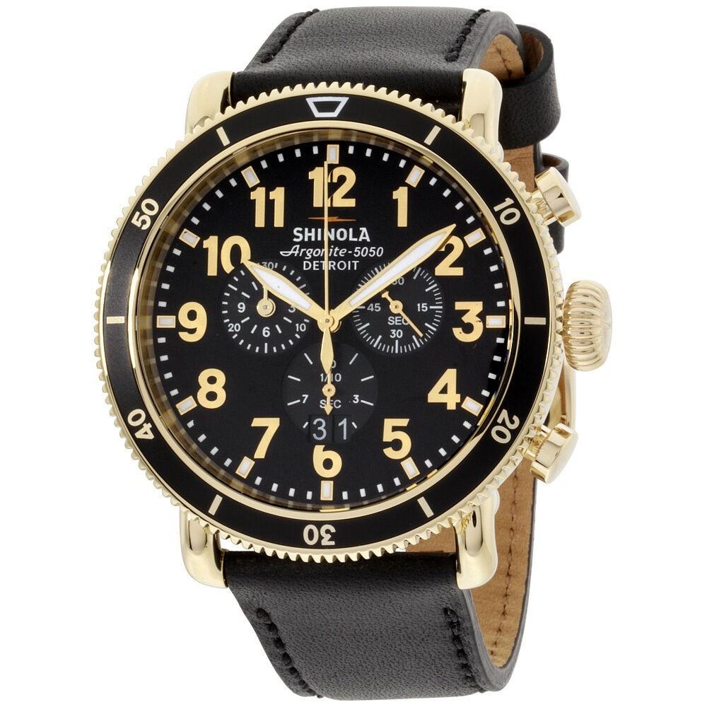 Shinola Men's 20044138 The Runwell Sport Chronograph Black Leather Watch