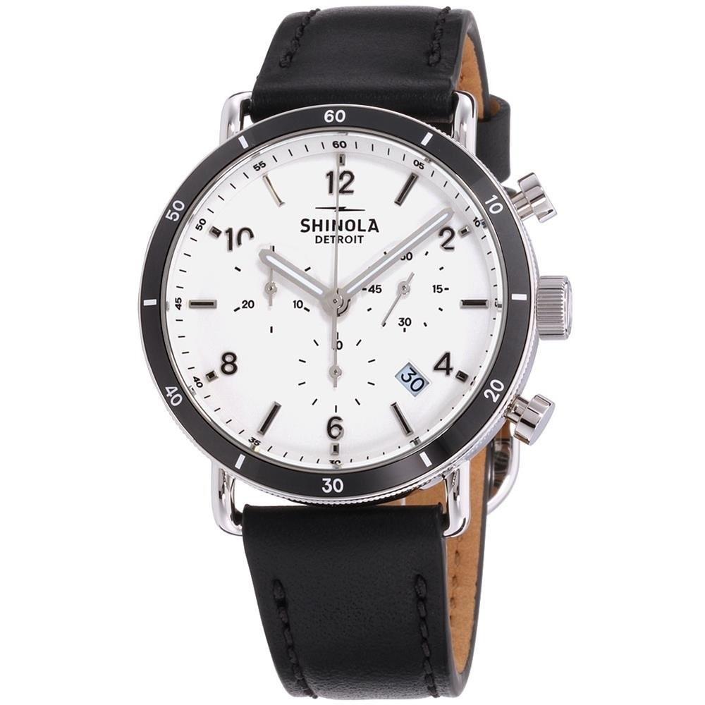 Shinola Unisex 20089888 The Canfield Chronograph Black Leather Watch