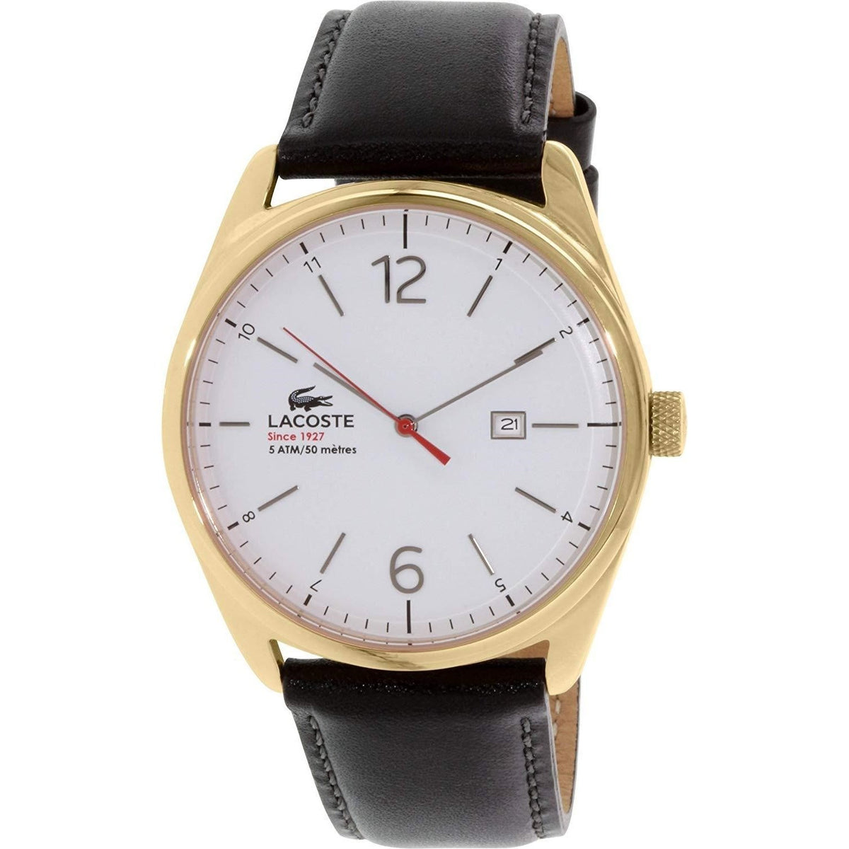 Lacoste Men&#39;s 2010681 Austin Black Leather Watch