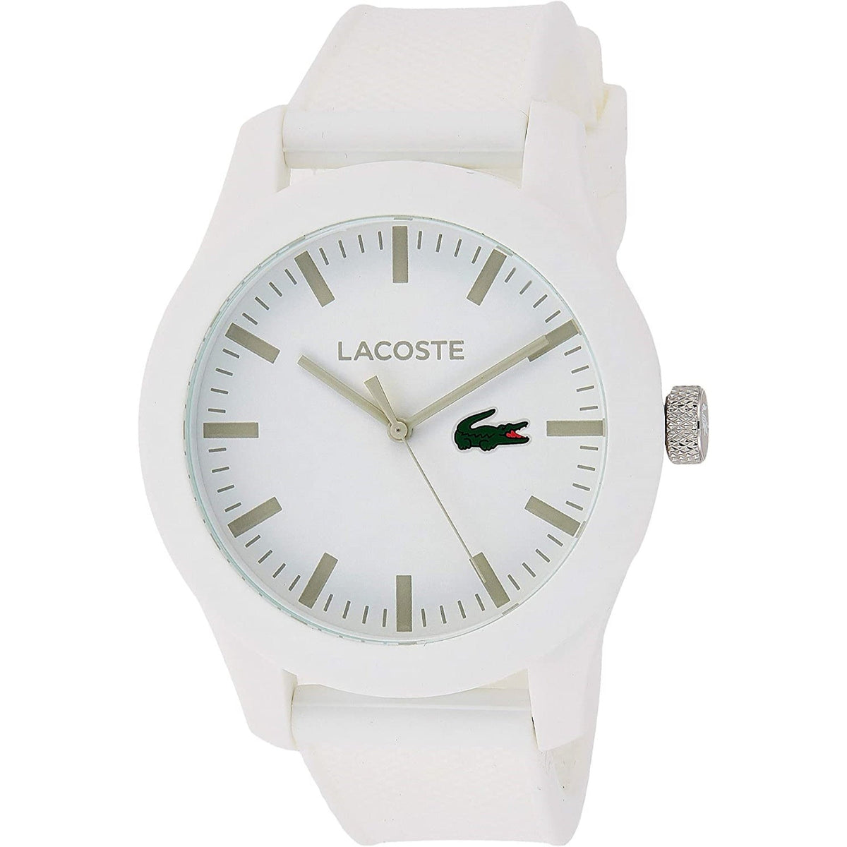 Lacoste Men&#39;s 2010762 Lacoste 12.12 White Silicone Watch