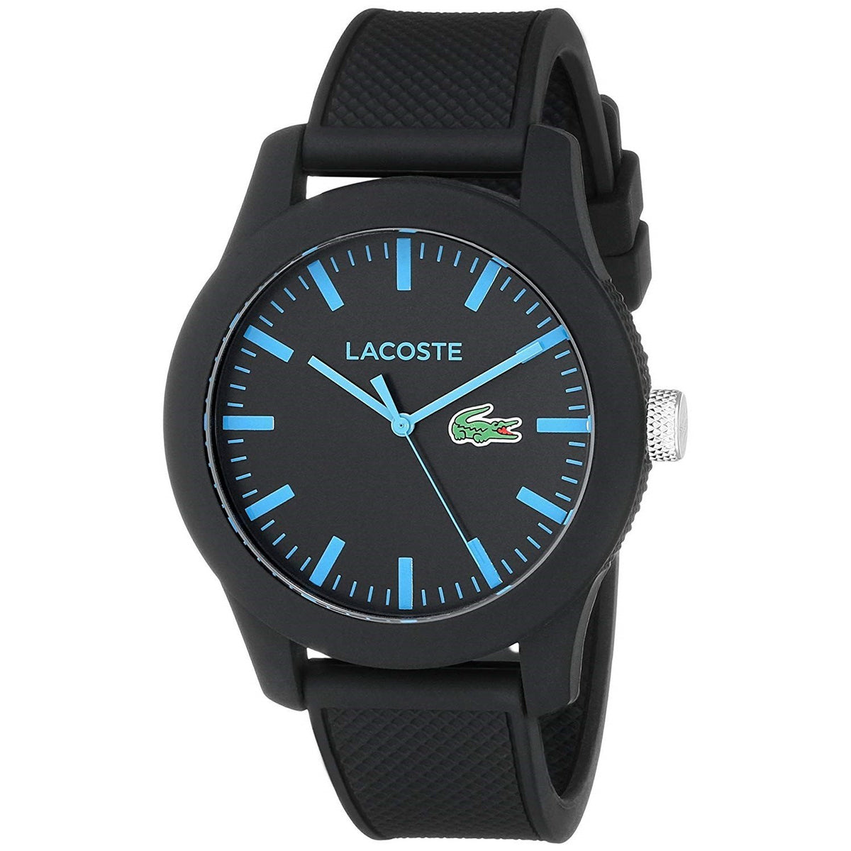 Lacoste Men&#39;s 2010791 12.12 Black Silicone Watch