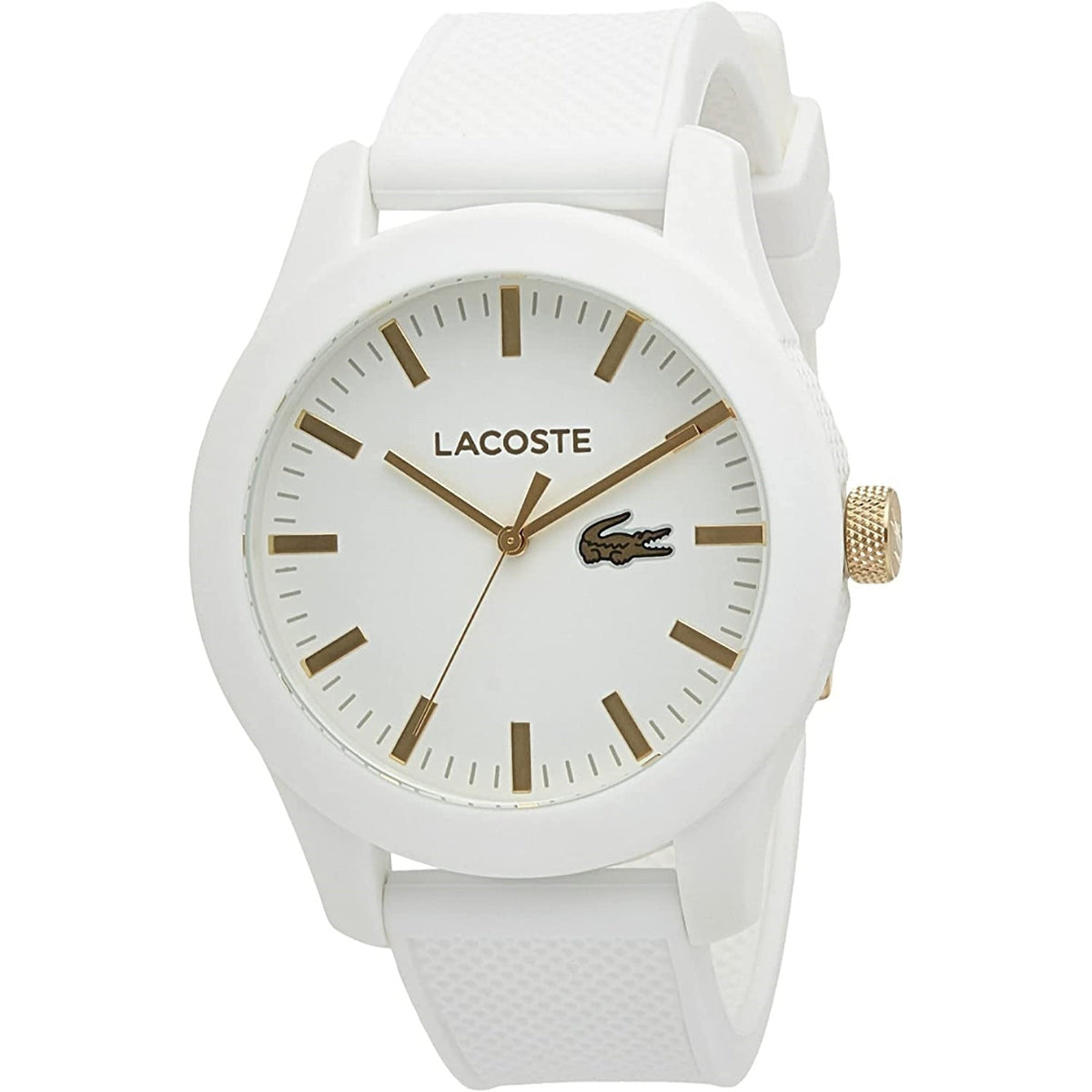 Lacoste Men&#39;s 2010819 Lacoste 12.12 White Silicone Watch