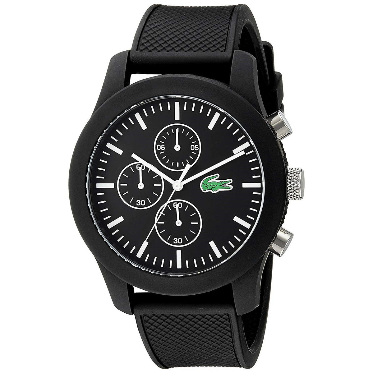 Lacoste Men&#39;s 2010821 Casual Chronograph Black Silicone Watch