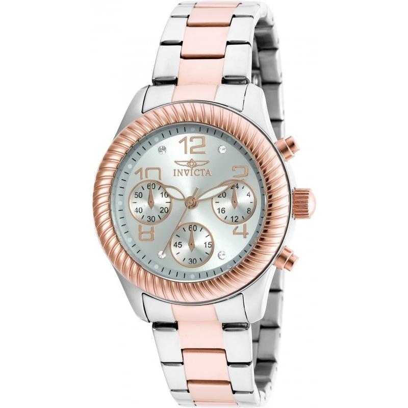 Invicta Women&#39;s 20269 Angel Rose-Tone and Silver Stainless Steel Watch