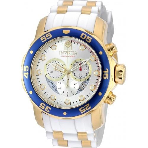 Invicta Men&#39;s 20293 Pro Diver White and GLD Ins Polyurethane and Stainless Steel Watch