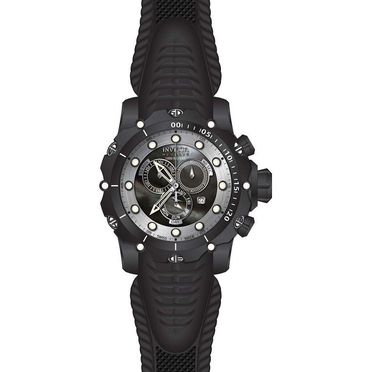 Invicta Men s 20399 Venom Chronograph Black Silicone Watch Bezali