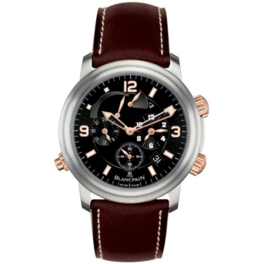 Blancpain Men&#39;s 2041-12A30-63B Leman Chronograph Brown Leather Watch