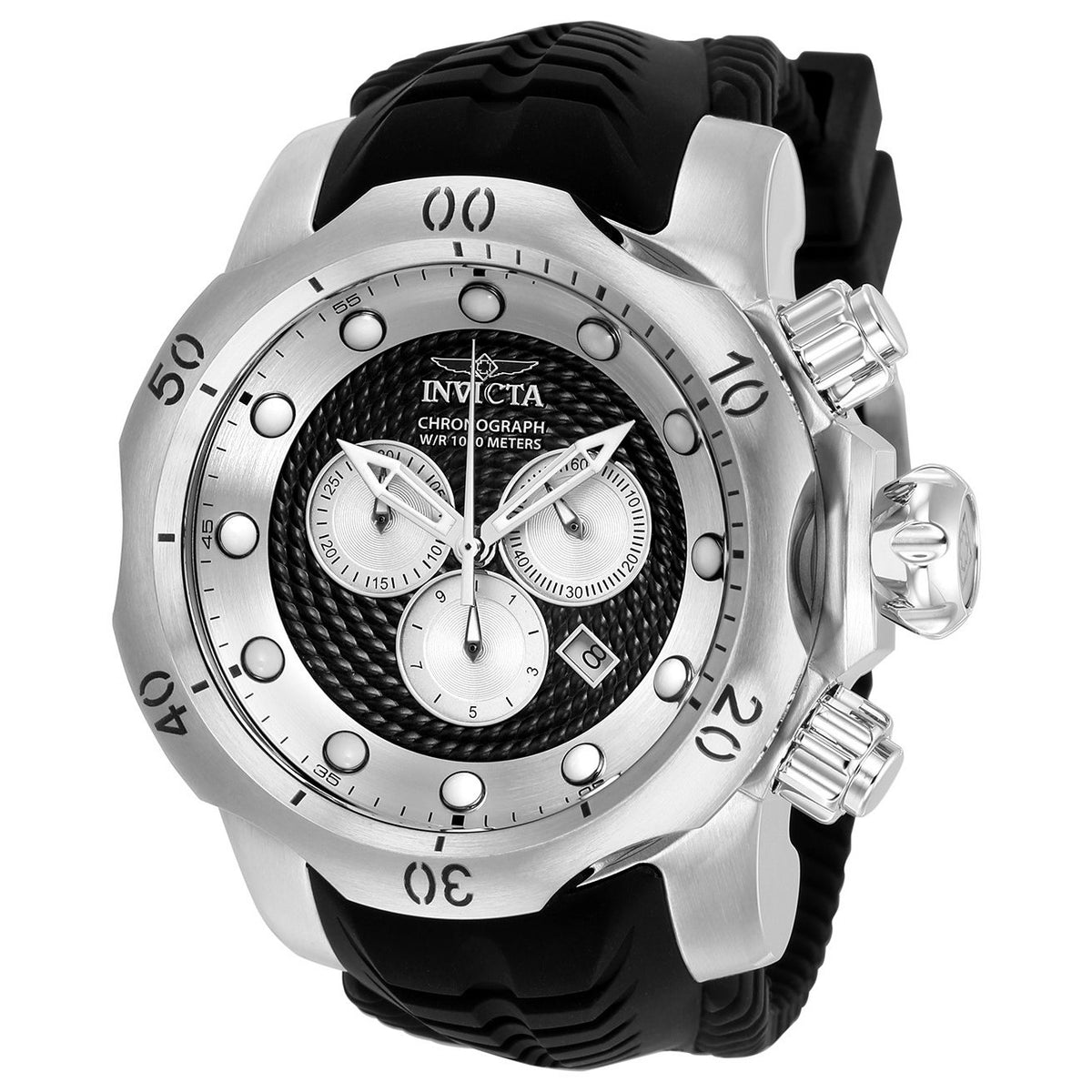 Invicta Men&#39;s 20439 Venom Black Polyurethane and Stainless Steel Watch