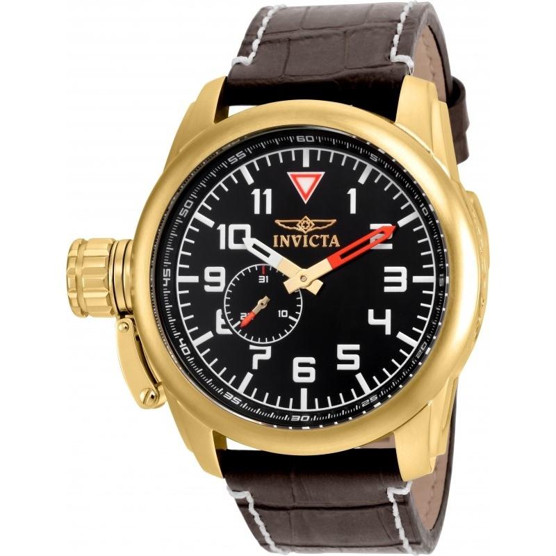 Invicta Men's 20462 Aviator Black Leather Watch