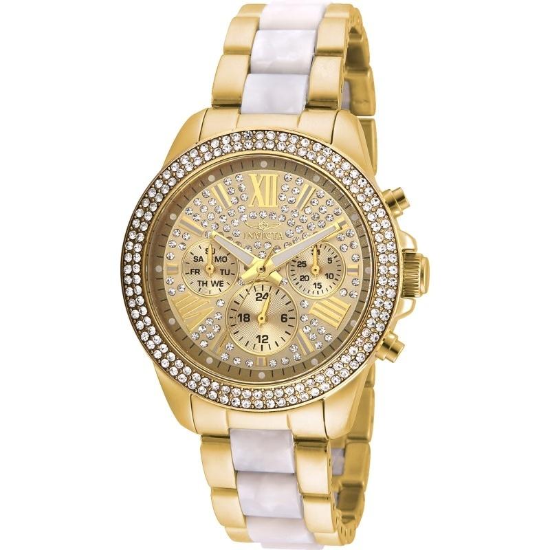 Invicta Women&#39;s 20511 Angel Multi-Function Gold-Tone Stainless Steel Watch