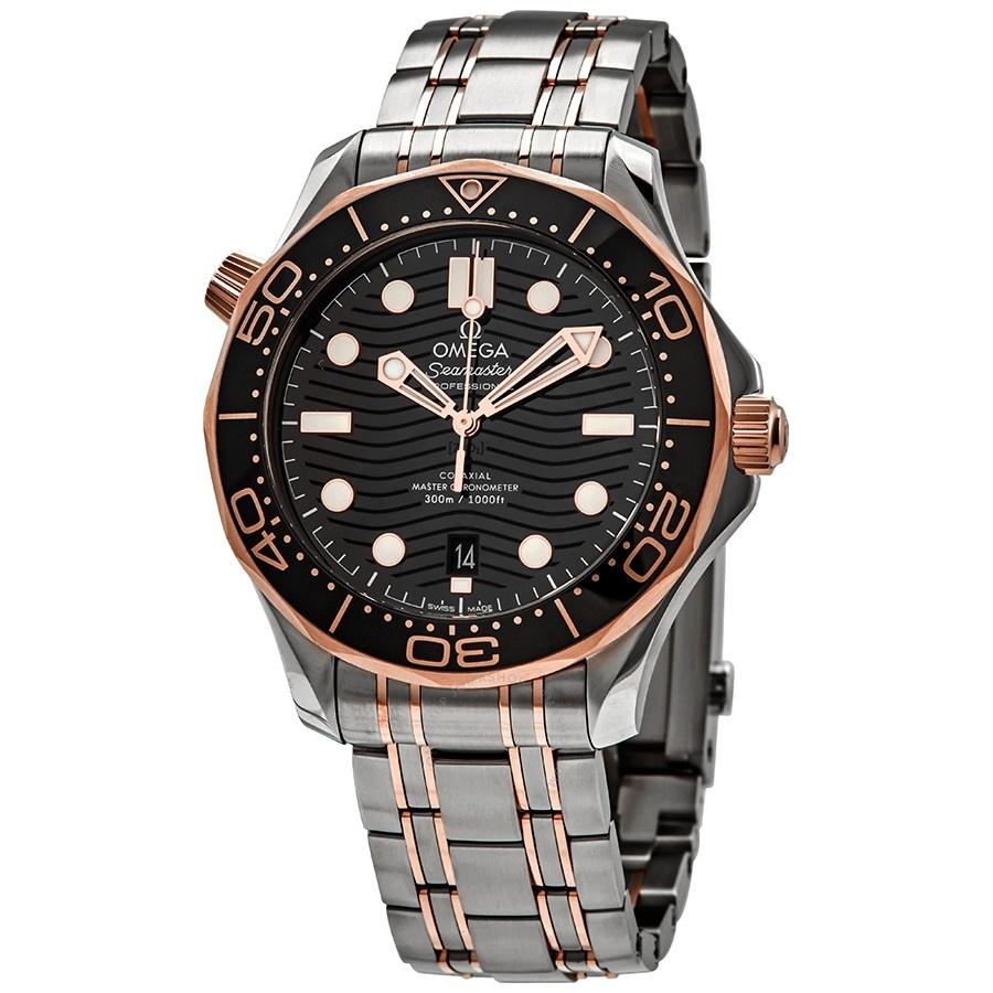 Omega Men&#39;s 210.20.42.20.01.001 Seamaster Two-Tone 18kt Rose Gold and Stainless Steel Watch