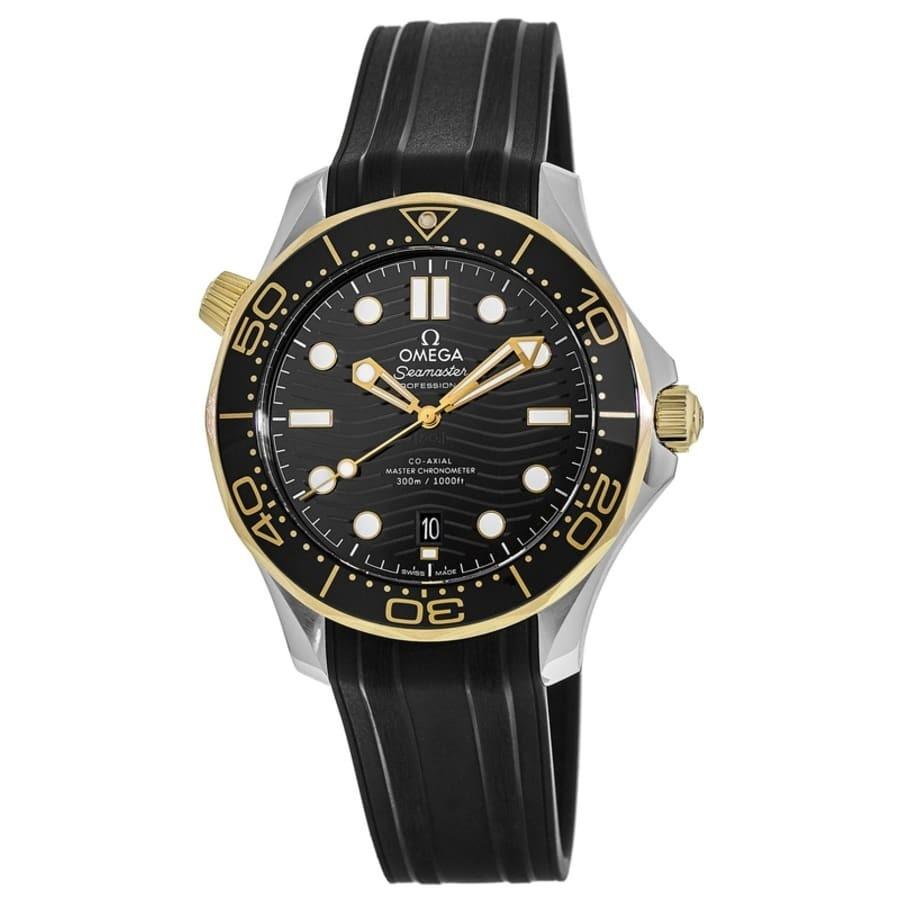 Omega Men&#39;s 210.22.42.20.01.001 Seamaster Black Rubber Watch